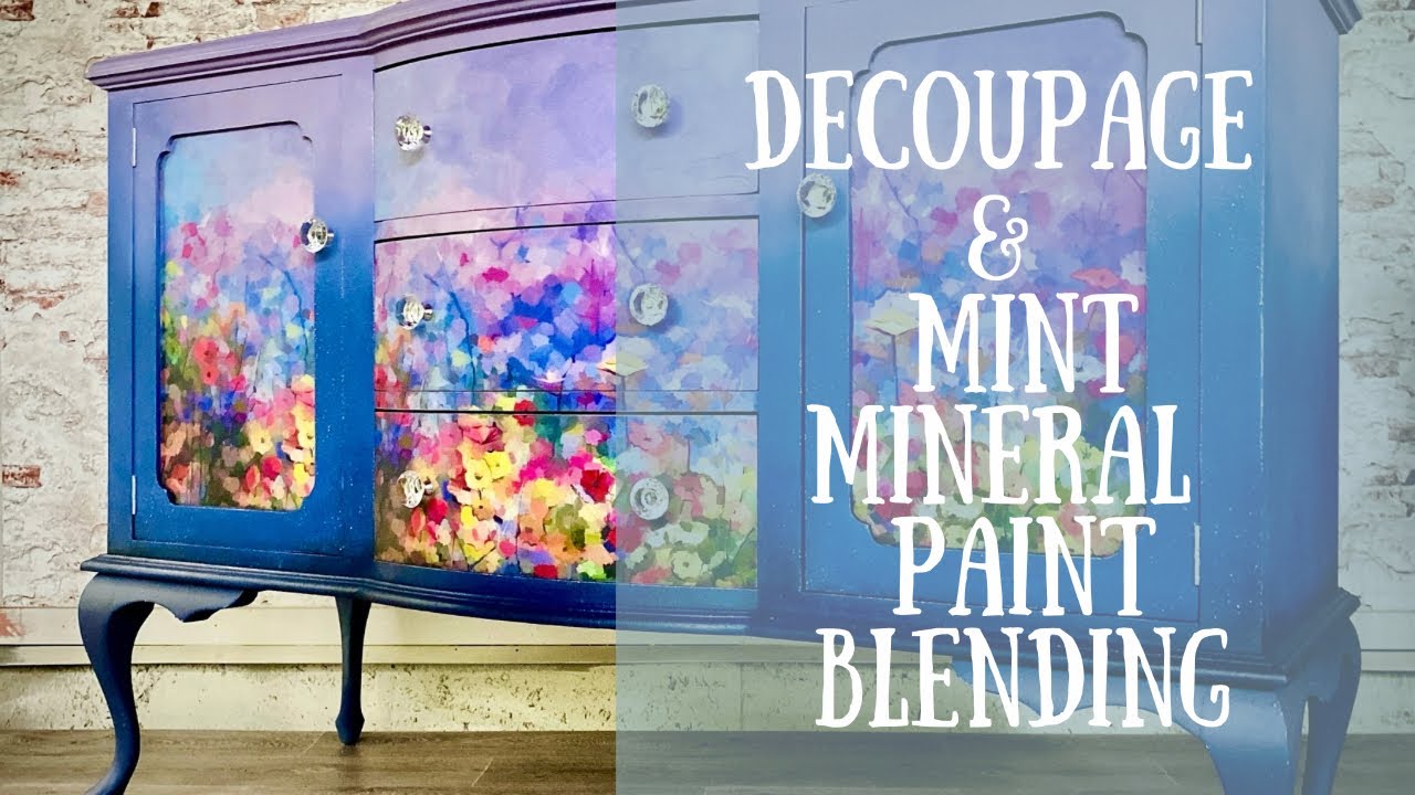 A Fabulously Vibrant Furniture Makeover with @MINTbyMichelle Decoupage Paper and Mineral Paints.