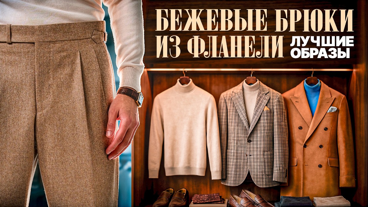 5 лучших образов с бежевыми БРЮКАМИ из фланели от Александра Капустина