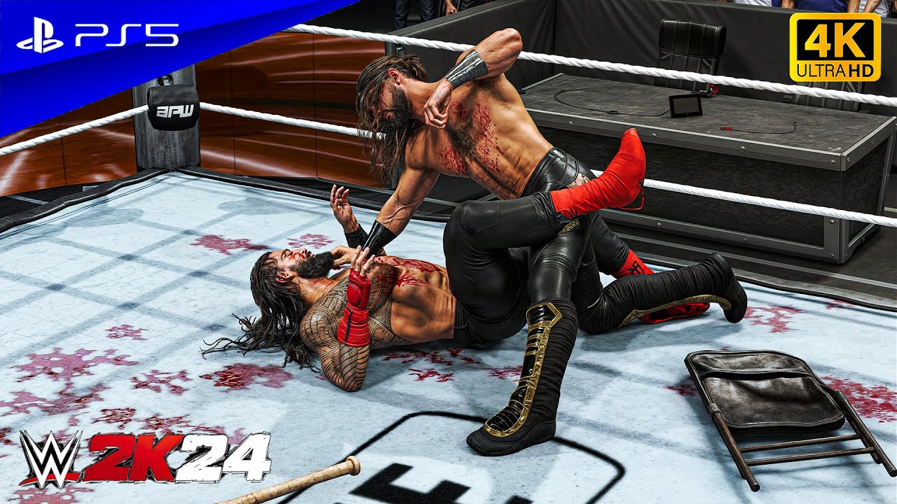 WWE 2K24 - Roman Reigns vs. Seth Rollins | Extreme Rules Blood Match at Summerslam | PS5™ [4K60]