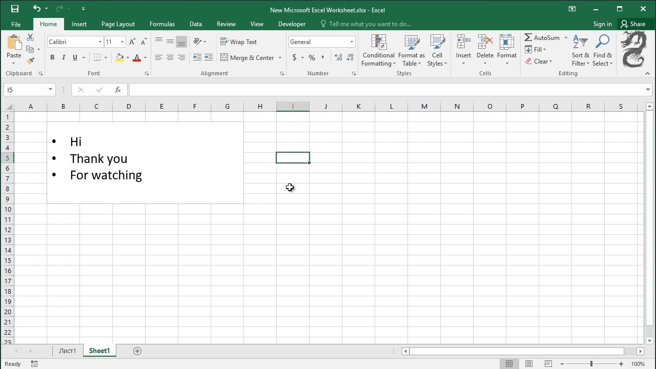 How to insert bullet points in text box in Excel