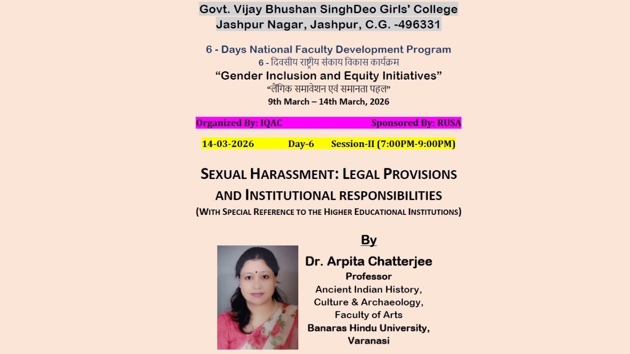 14-03-2026 - Day 6 Session 2 by Dr. Arpita Chatterjee - 6 Days National FDP