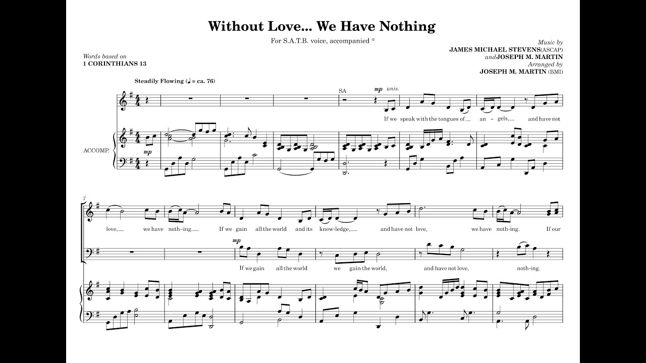 Without Love...We Have Nothing/James Michael Stevens and Joseph M. Martin/Piano Instrumental