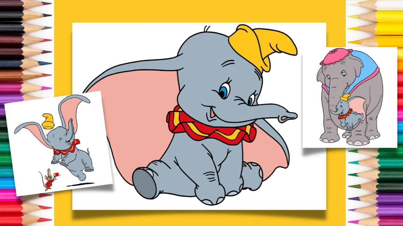 Coloring Dumbo, Mrs. Jumbo and Timothy Q. Mouse - Dumbo Coloring Pages | Labolina Coloring TV