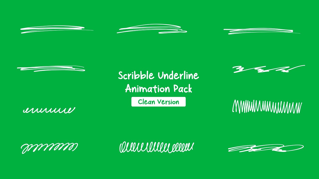 Scribble Underline Animation Pack (Clean Version) &ndash; Premium Download | Hand Drawn Elements