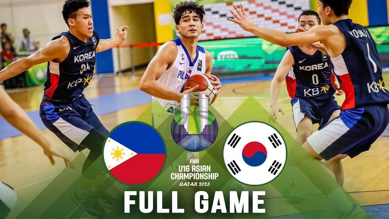 QUALIF TO QTR-FINALS: Philippines v Korea | Full Basketball Game | FIBA U16 Asian Championship 2023