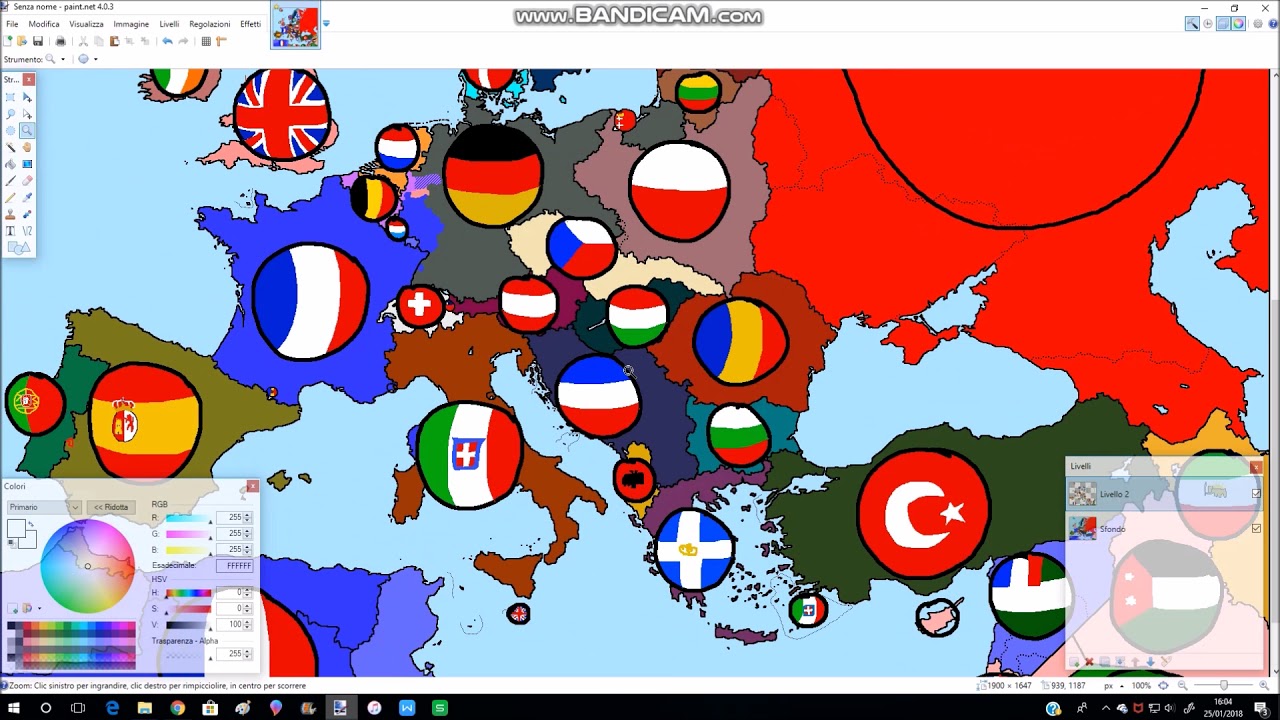 Speedart: 1925 Europe Map in Countryballs