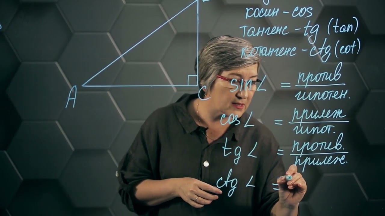 Определение sin, cos, tg, ctg острого угла. 8 класс.