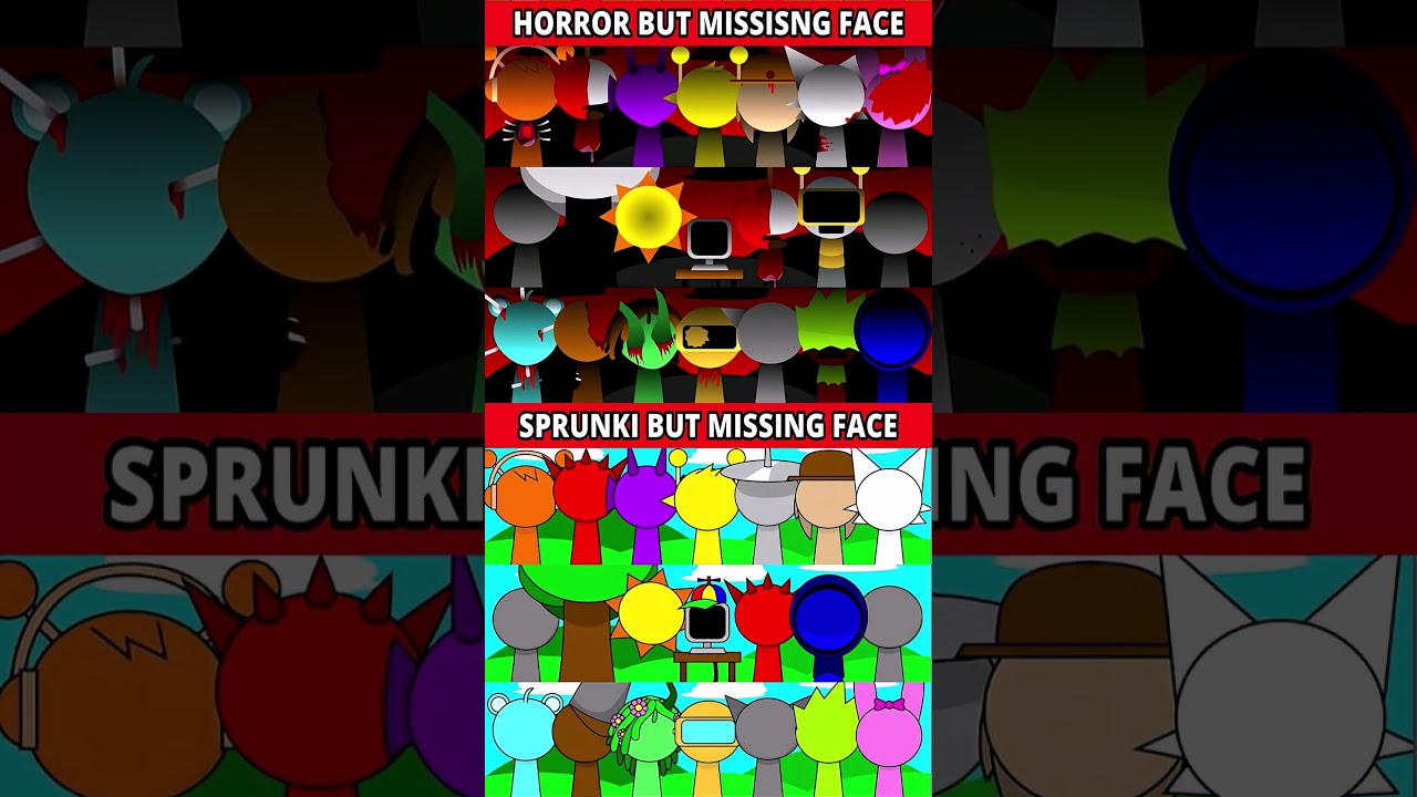 Sprunki But Missing Face Horror VS Normal🔥🎶MIX VERSION