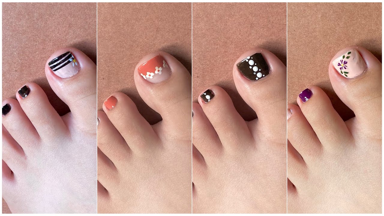 Easy toe nail art design for beginners || Simple nail art at home 2025