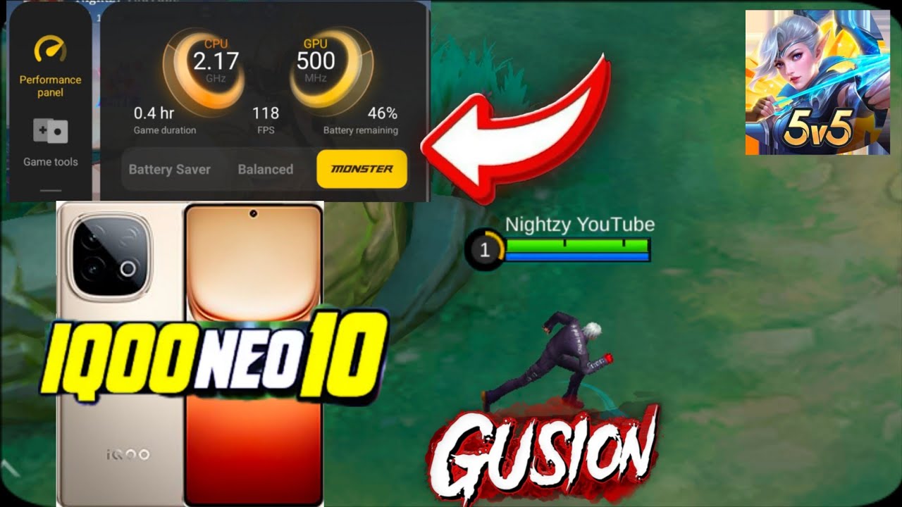 IQOO NEO 10 MLBB 120FPS  Test / 🔥 FPS Gusion Gameplay/ Best Gaming Phone?? 