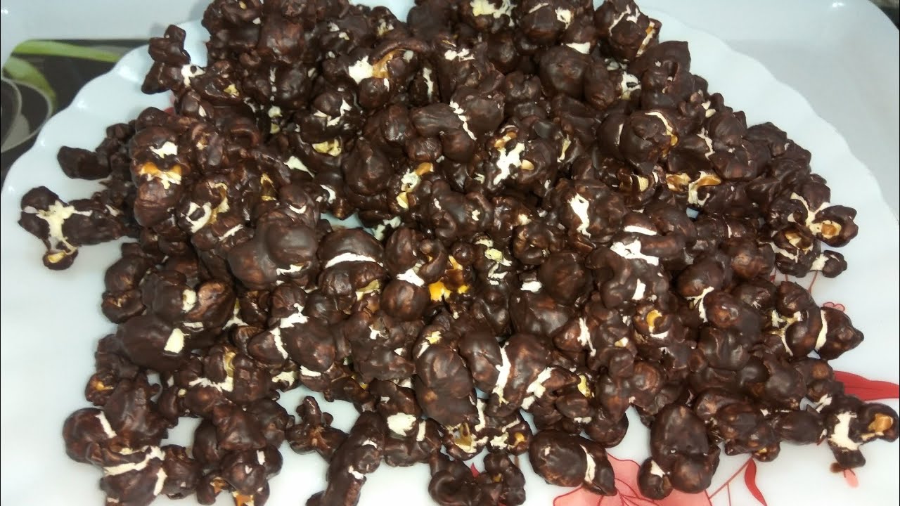 Chocolate Popcorn Recipe | How to make Chocolate Popcorn | Homemade Crispy Chocolate Popcorn Recipe