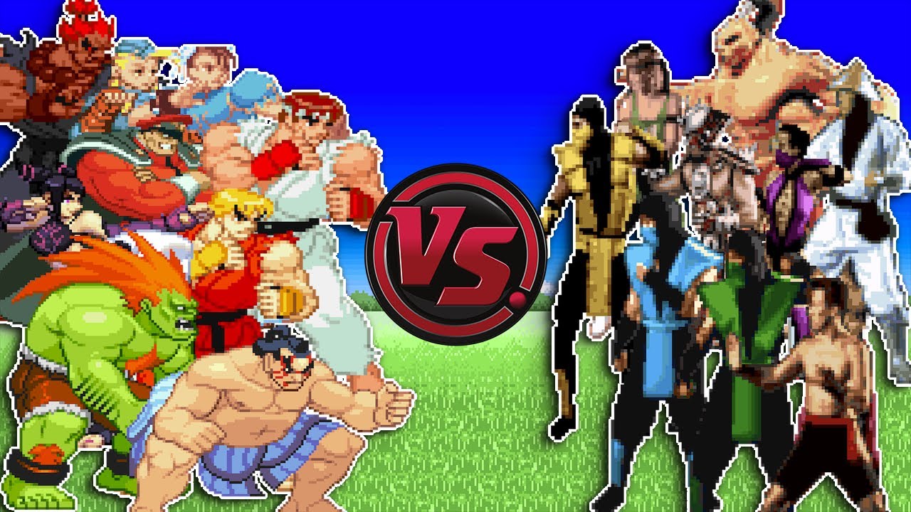 Street Fighter против Mortal Kombat! Анимация спрайтов