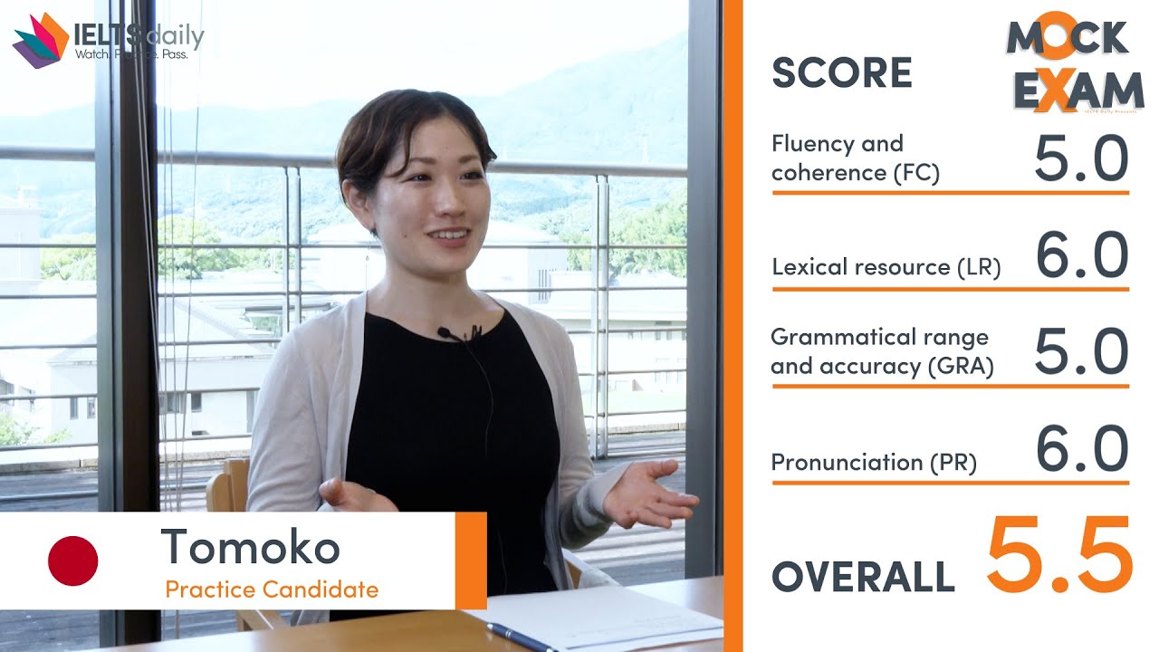 IELTS SPEAKING Mock Exam - Tomoko 2 from Japan 🇯🇵🎓-  Band 5.5