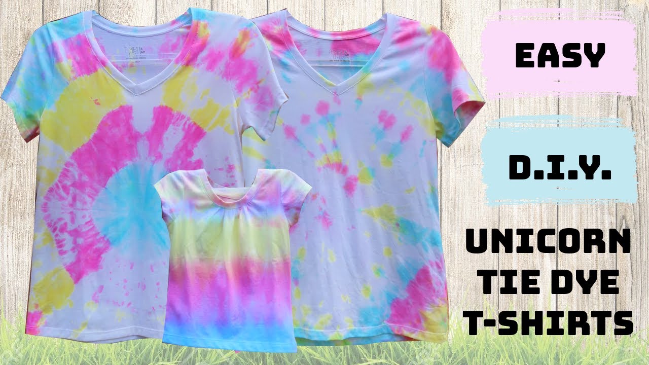 EASY D.I.Y. Unicorn Pastel Tie Dye T-Shirts Art Activity