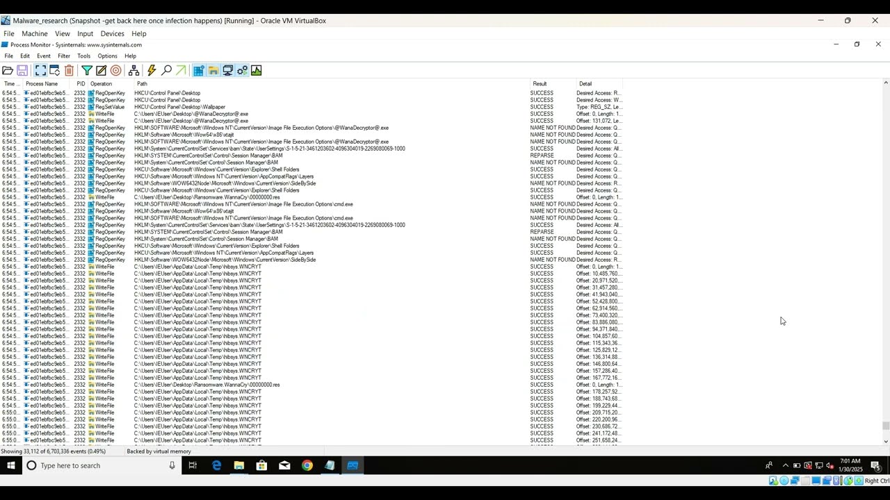 Executing WannaCry Ransomware: Will It Encrypt?