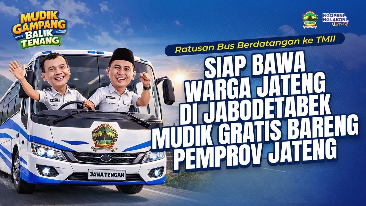 Ratusan Bus Berdatangan ke TMII, Siap Bawa Warga Jateng di Jabodetabek Mudik Gratis Bareng