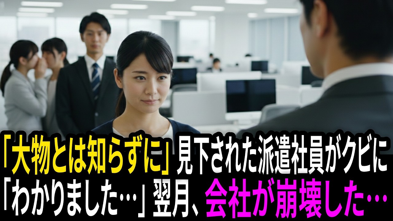 実は会社のシステムを支える人とも知らず、見下された派遣社員がクビに。翌月、会社が崩壊した結果…｜朗読