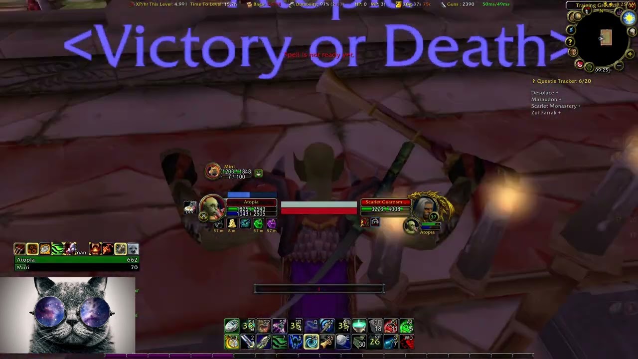 Level 44 Hardcore Era Hunter Solo Scarlet Monastery Armory