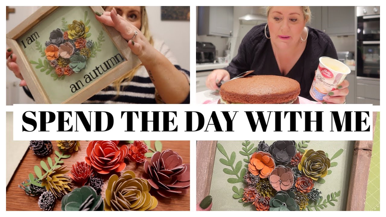 HOME VLOG 🏡 CRICUT 3D FLOWER CRAFTS & COFFEE MORNING CAKES / ad