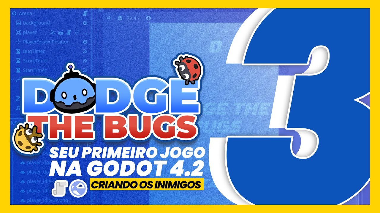 AULA 03 • CRIANDO A CENA DO INIMIGO - MINI CURSO GODOT 4.2 | Godot Tutorial Dodge the Bugs