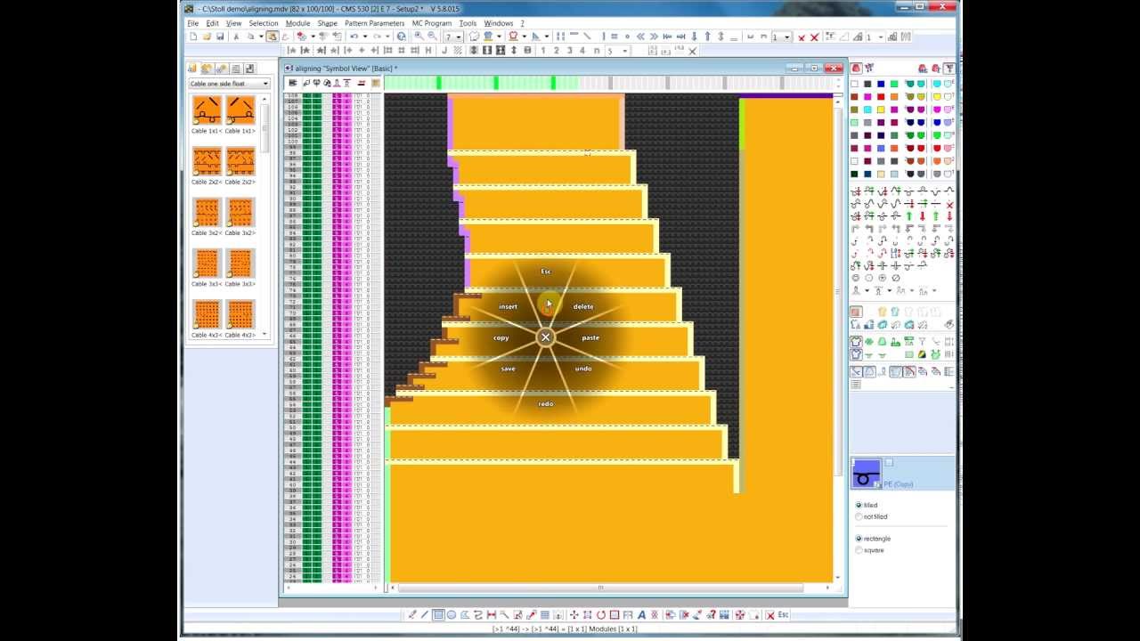 Stoll M1 Plus: How to use shape aligning symbols