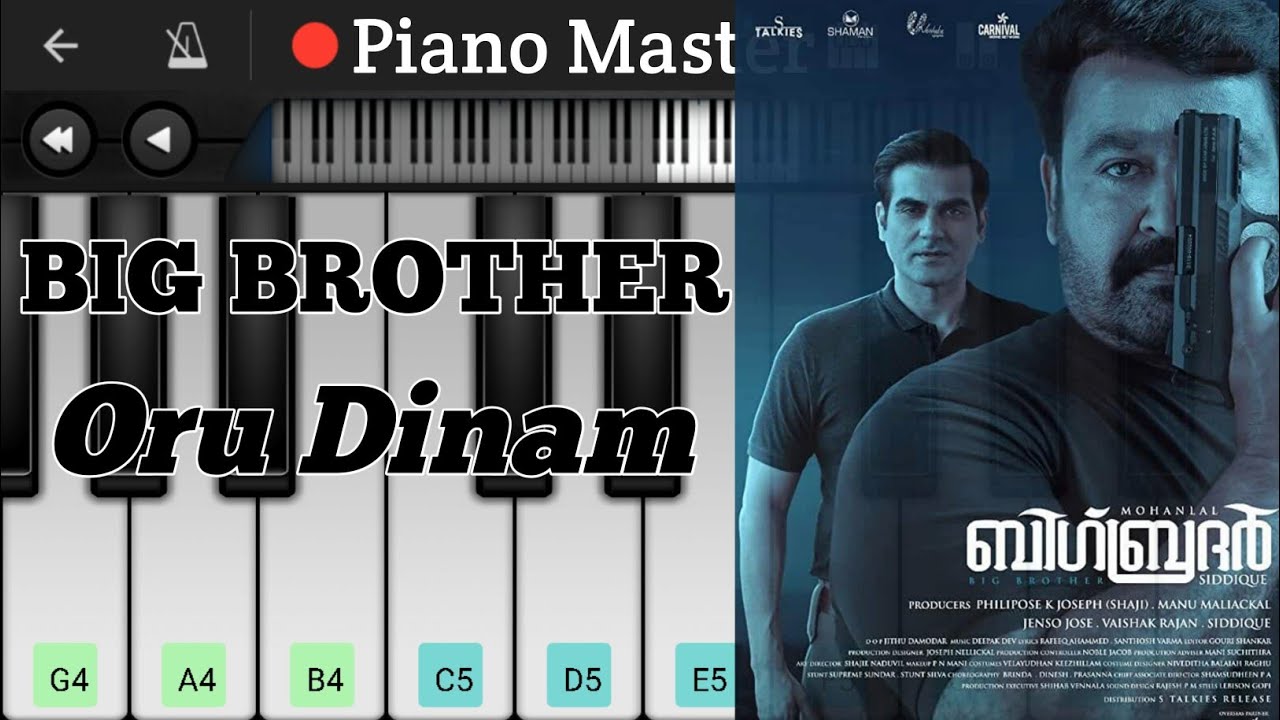 Big Brother - Oru Dinam | Tutorial | Perfect Piano | Malayalam Piano