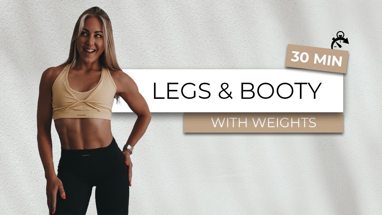 30 MIN INTENSE LEGS & BOOTY - Training for a bubble butt - with weights