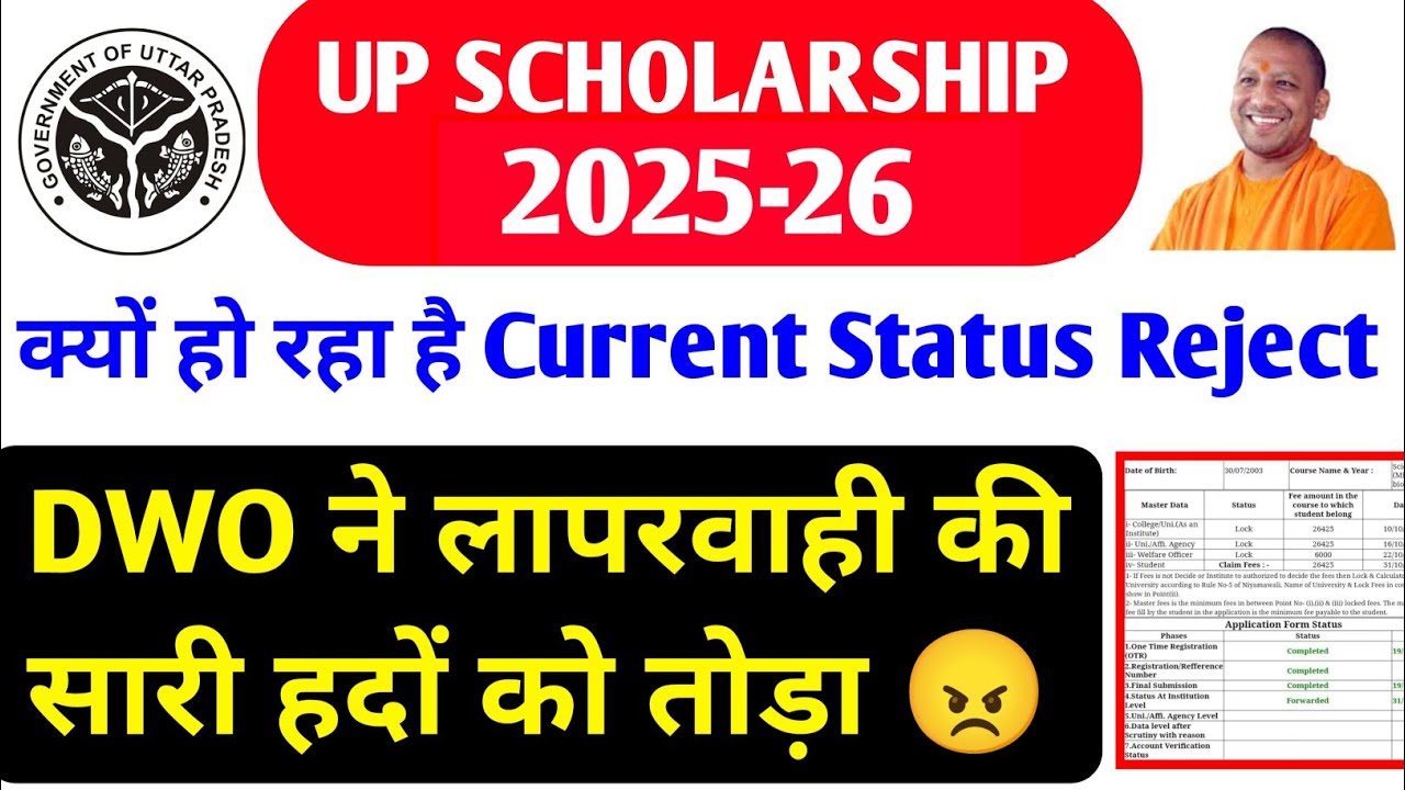 Up Scholarship Status 2025-26 / up scholarship latest news today / up scholarship Status Update news