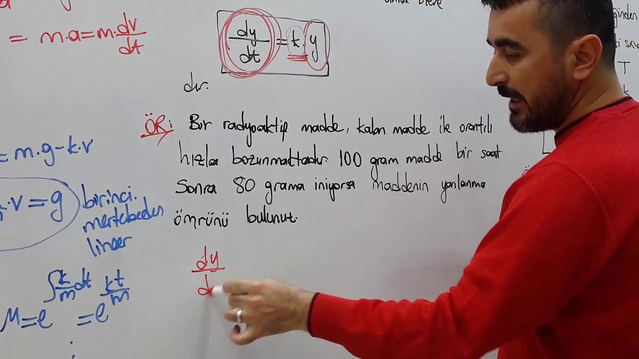 Diferansiyel Denklemler / Birinci Mertebeden Dif. Denk. Uygulamaları (ÖZET) / Doç. Dr. Erhan Pişkin