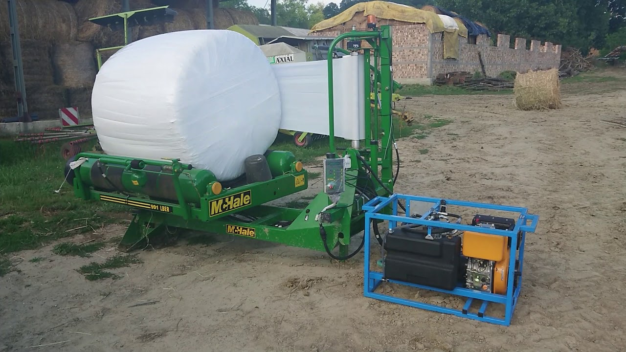 MOBIL HIDRAULIKUS TÁPEGYSÉGGEL BÁLACSOMAGOLÓ GÉP MEGHAJTÁSA 1/2