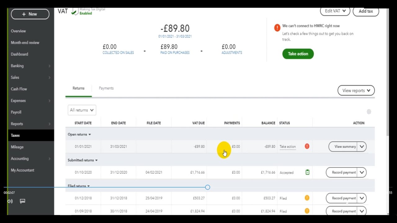 QuickBooks Online &mdash; Учебное пособие по подаче декларации по НДС &mdash; #quickbooks #vat