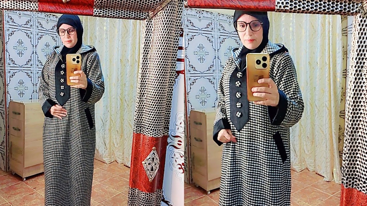 طريقة خياطة 🪡نصف طوق جلابة عصرية 🌧️لي دايرة ضجة في مواقع التواصل الاجتماعي 💯