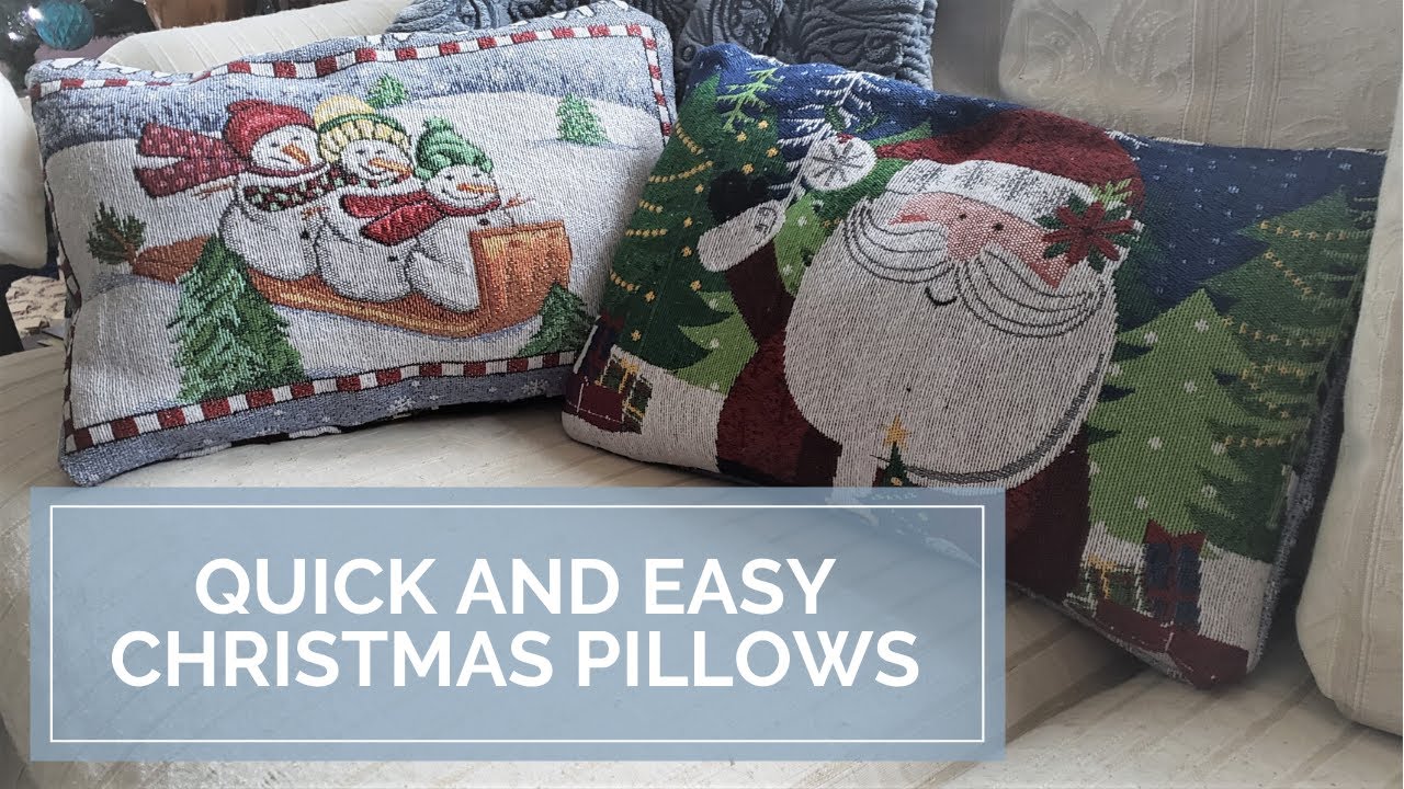 Quick and Easy No Sew Christmas Pillow Covers
