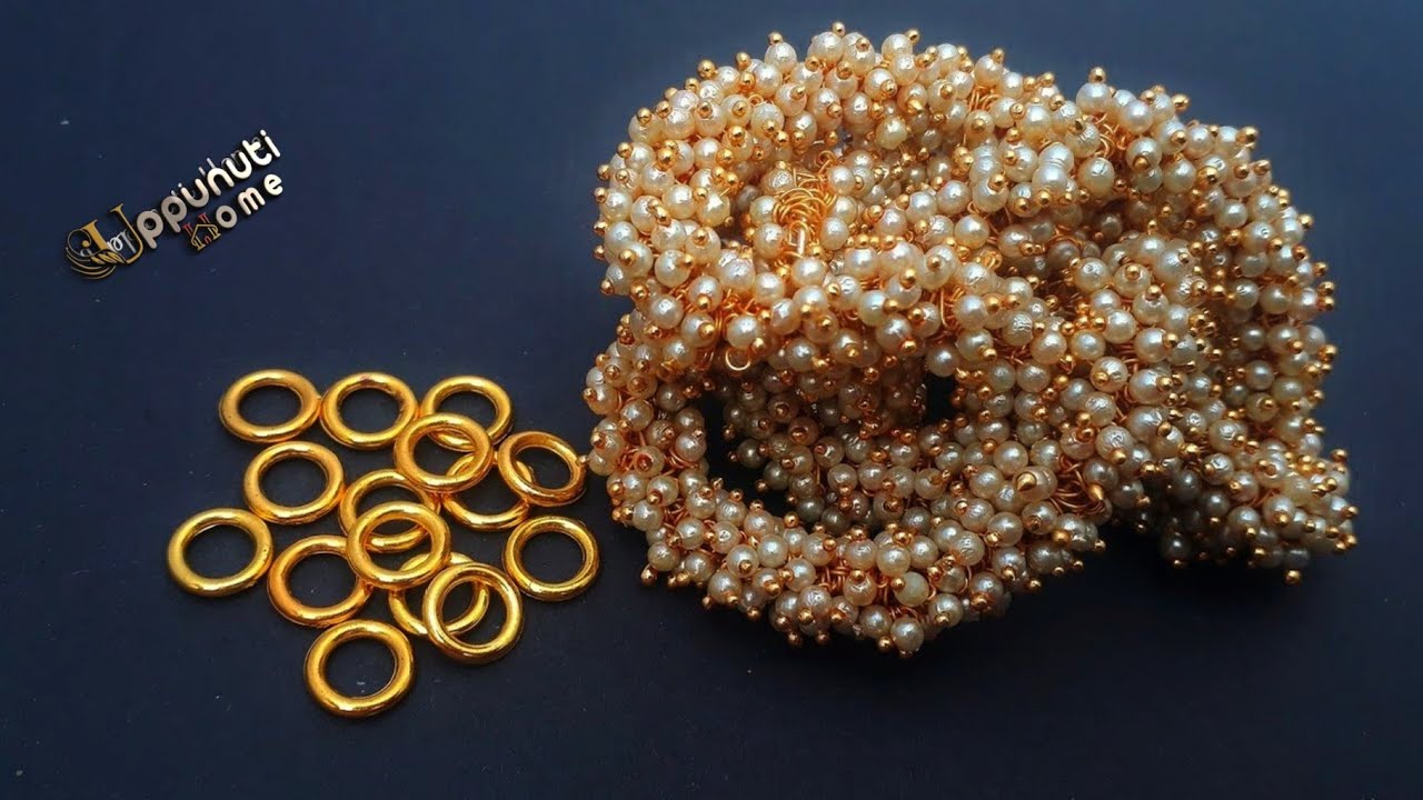3 Beautiful Party Wear Earrings Making At Home | Pearl Earrings | uppunutihome