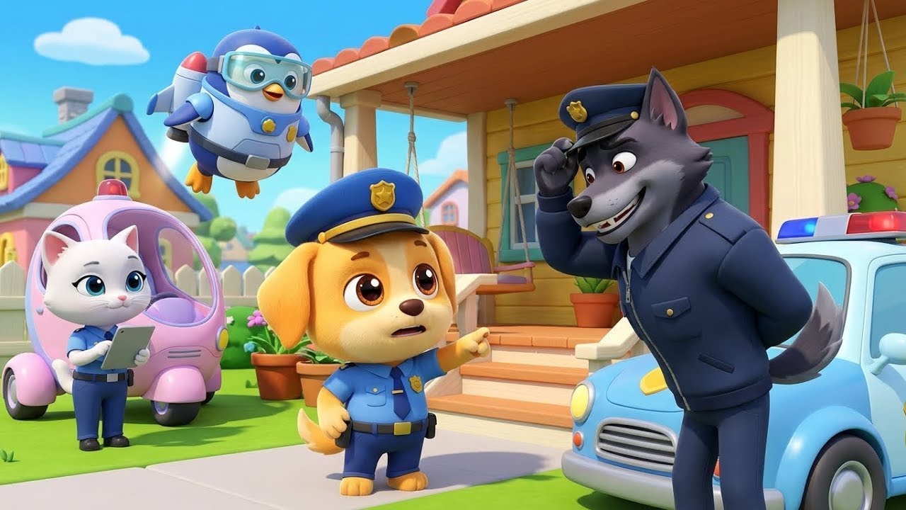 Sheriff Golden Catches the Pizza Wolf Impostor in a Stranger Danger Situation for Kids Safety! 👮