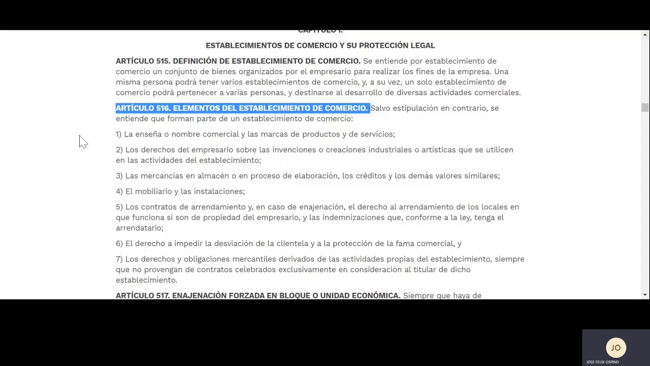 VIDEOCLASE  - EL ESTABLECIMIENTO DE COMERCIO