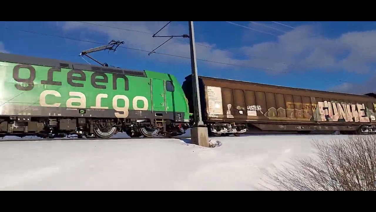Green Cargo Re1431  Ringnäs Valbo.  20260128  kl 11.09