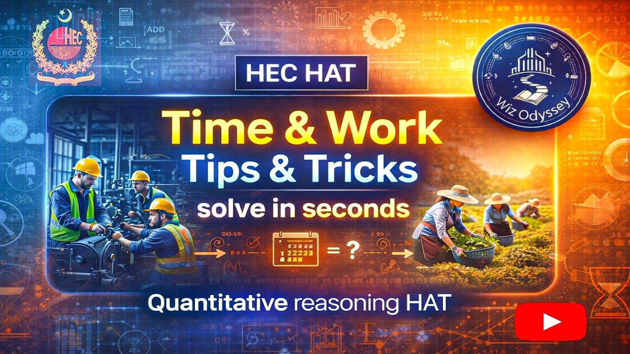 HEC HAT: Time & Work Questions, Men-Days-Hrs Concept with formula with Tips & Tricks #HecHat