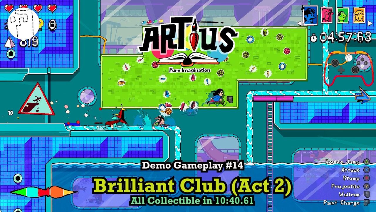 ARTIUS | Demo Gameplay #14 | Brilliant Club (Act #2) | All Collectibles in 10:40.61
