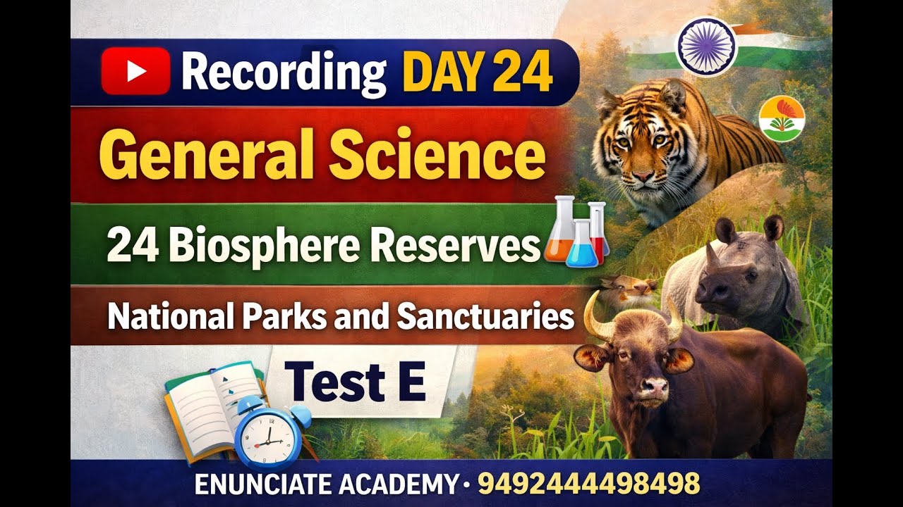 Sainik School Entrance Exam Day 24 General Science – Biosphere Reserves, National Parks Sanctuaries