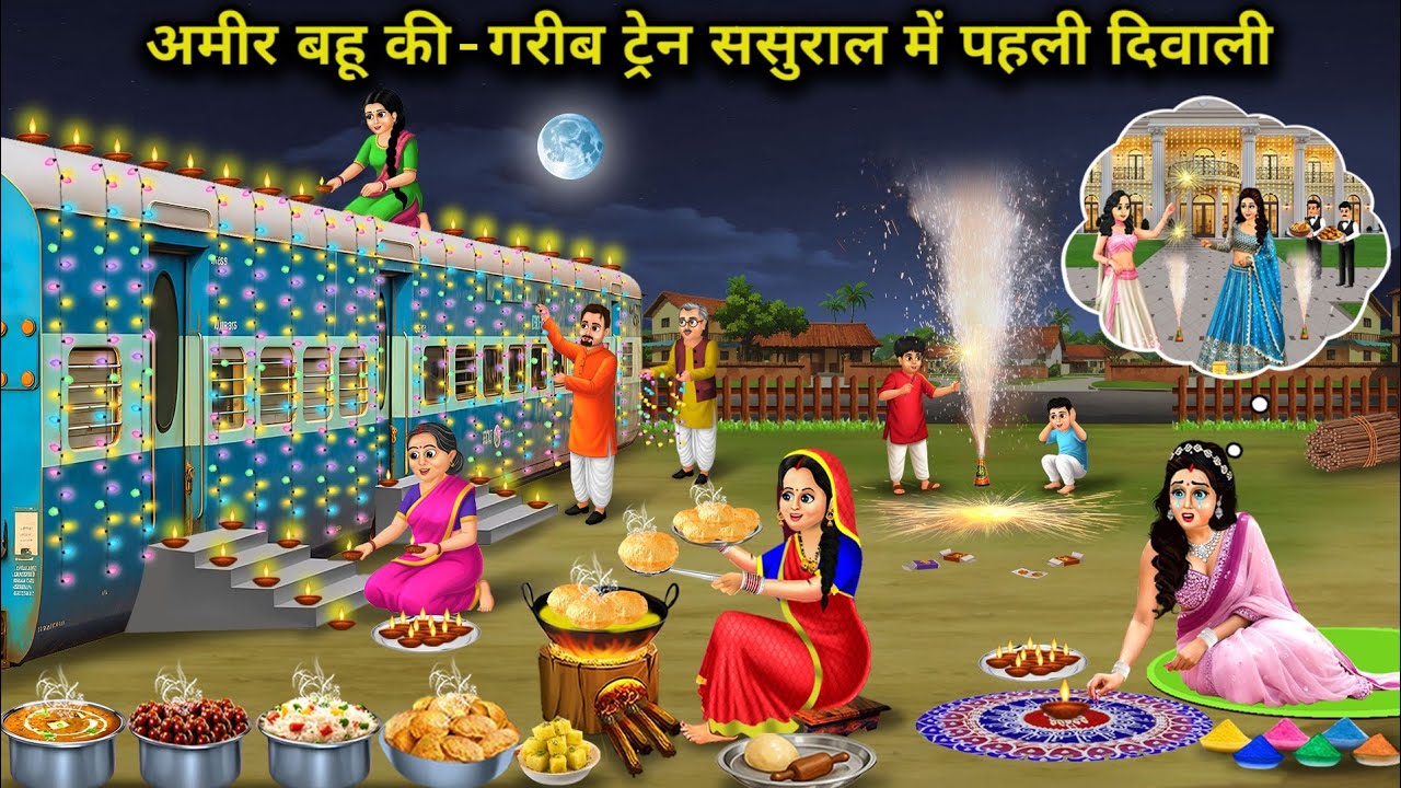 बंगले वाले बहू की-गरीब ट्रेन ससुराल में पहली दिवाली । Bungalow Bahu's 1st Diwali in Poor Sasural