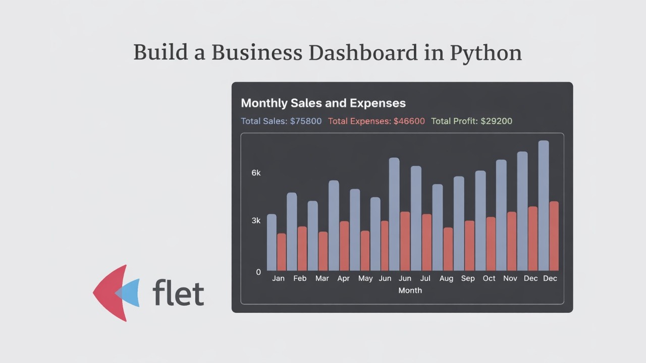 66 Python Flet Chart Tutorial: Build a Sales vs Expenses Dashboard