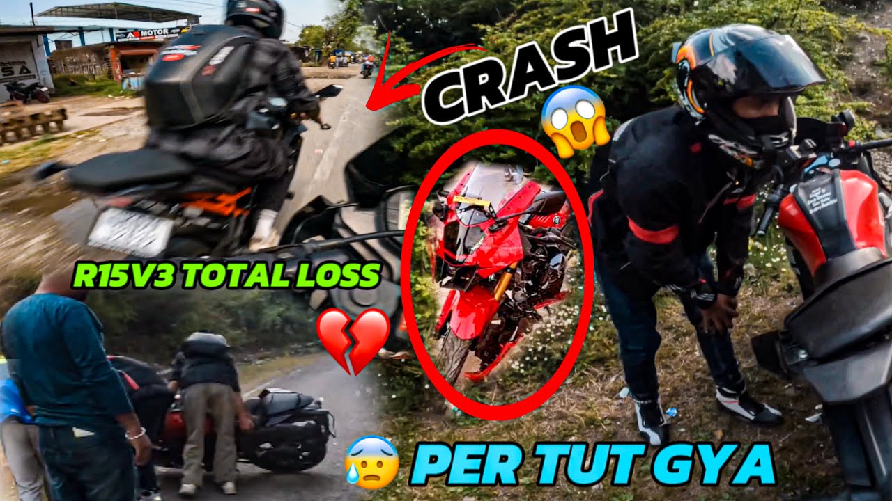 Hyper ride par hua CRASH 😱 || R15V4 total loss 😰||