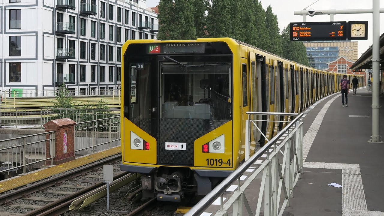 U-Bahn Berlin (Niemcy) - Przejazd pociągiem HK #1019 - Linia U12 Ruhleben - Kaiserdamm