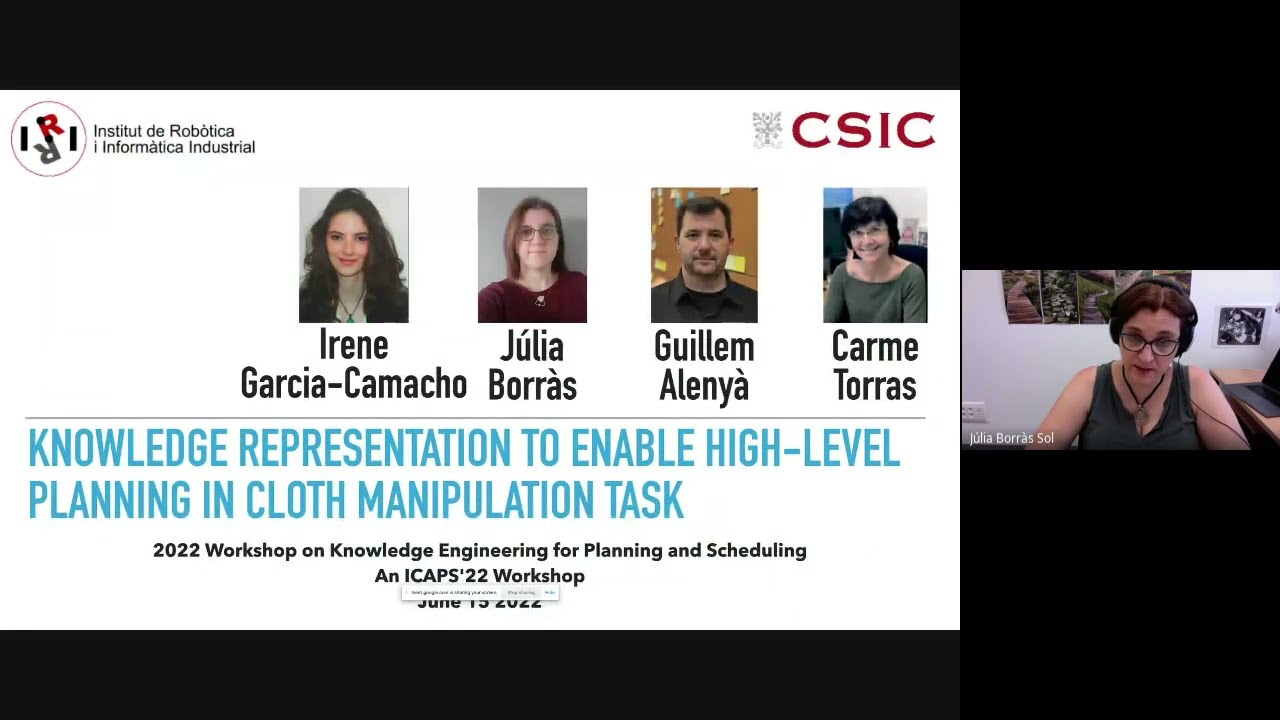 Knowledge Representation to Enable High-level Planning in Cloth Manipulation Tasks