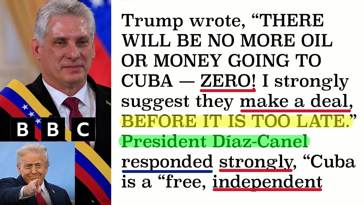 Изучайте английский по новостям (продвинутый уровень) - Трамп предупреждает Кубу: «Заключите сдел...