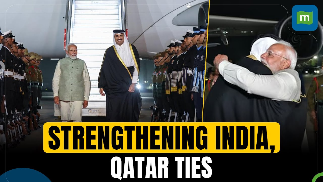 Amir of Qatar Sheikh Tamim Bin Hamad Al-Thani receives ceremonial welcome at Rashtrapati Bhavan
