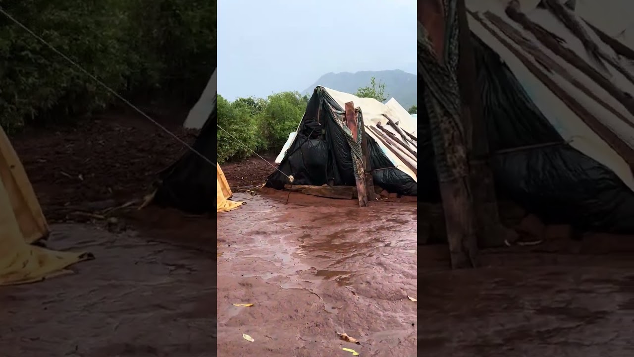 Ndala IDP camp in the rainy season