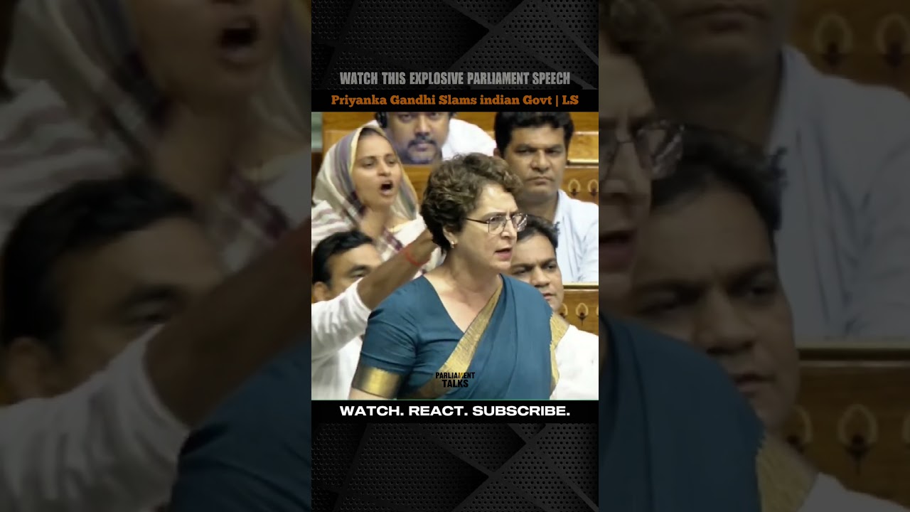 Priyanka Gandhi's openion remarks in parliament | Fiery speech | #shortvideo