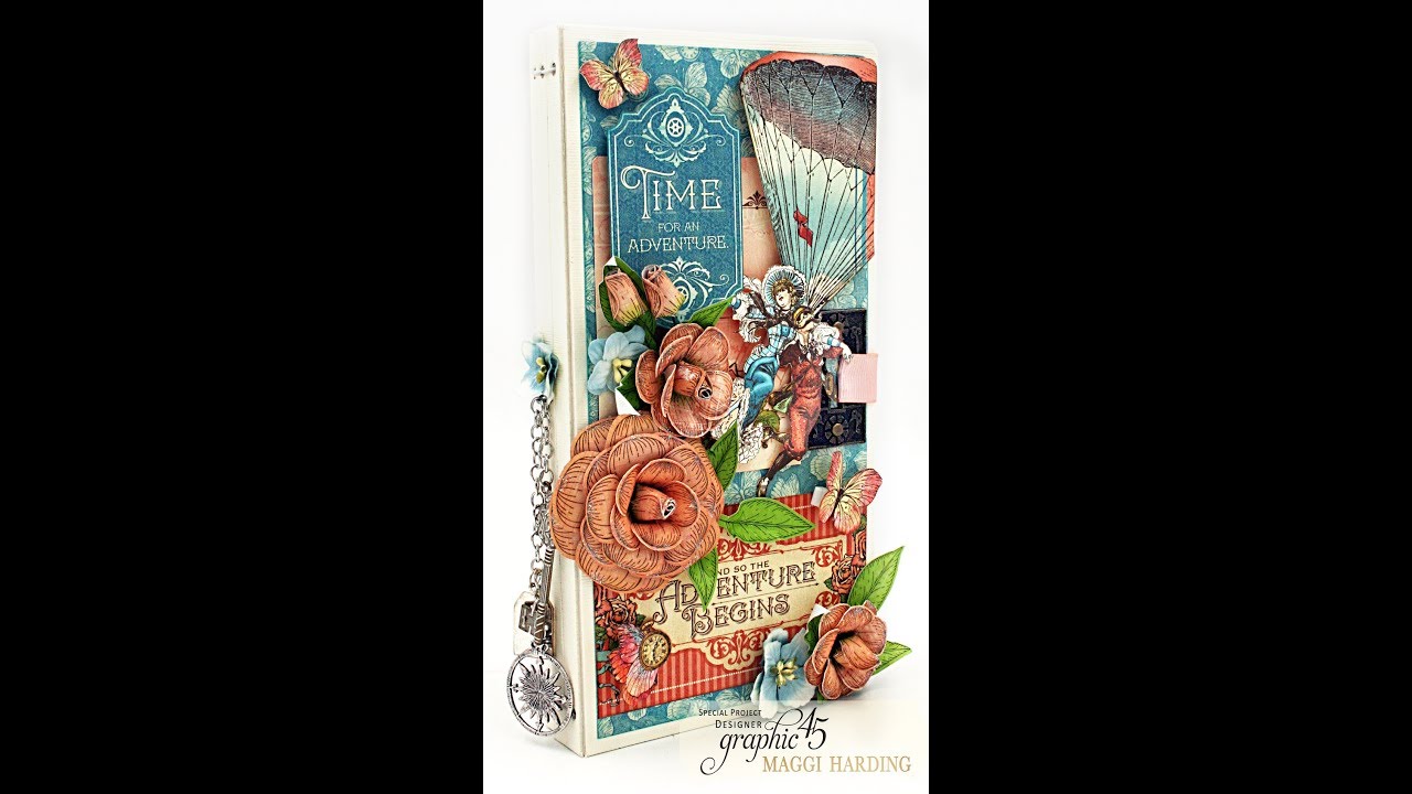 Graphic 45 Imagine Mini Album styled as a Travelers Notebook